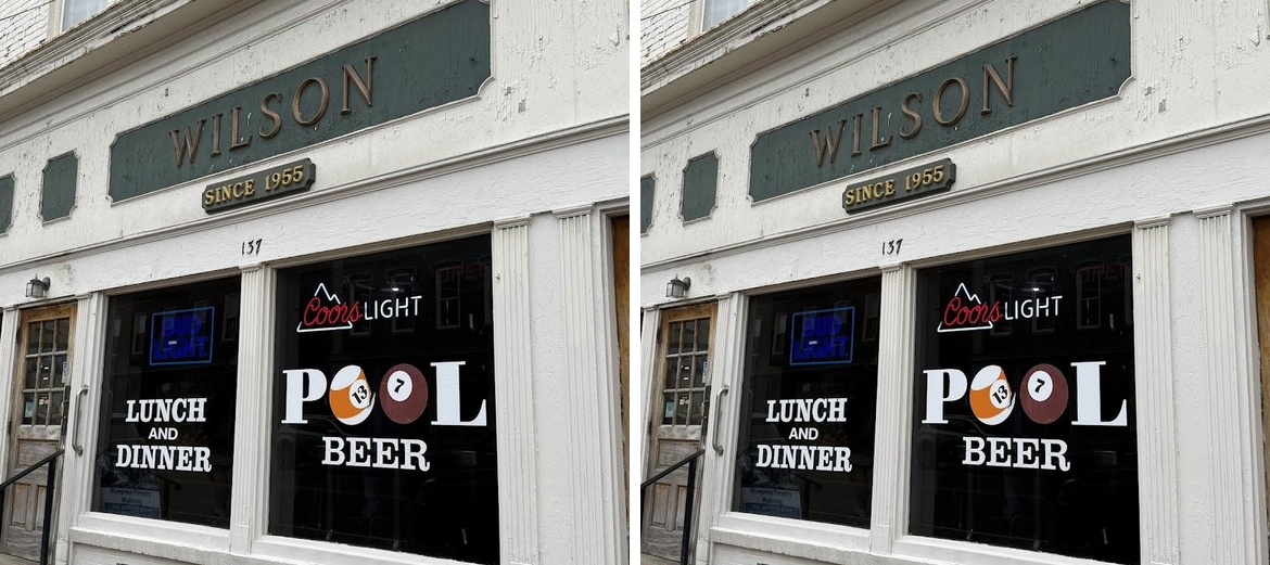 Wilson's Pool Room Menu